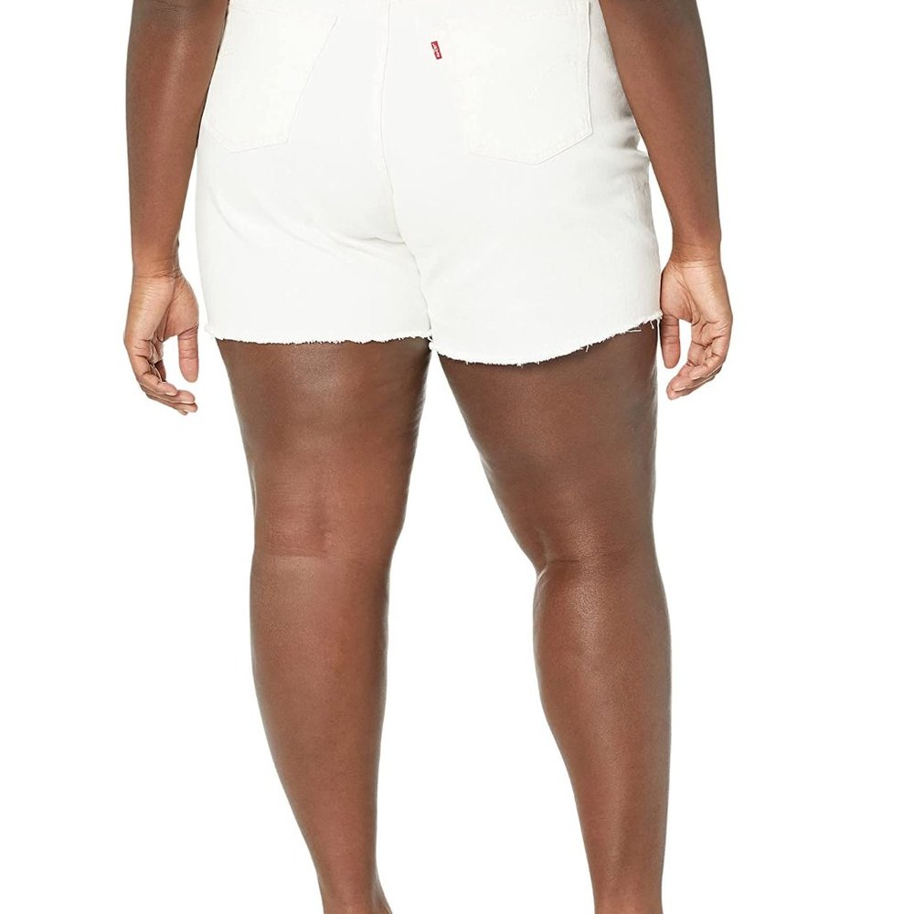 Levi’s Women’s White High Waist Denim Jean Shorts Plus Size 22W - Picture 11 of 11